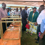 The Commissioner TVET during skill competitions held at the college grounds